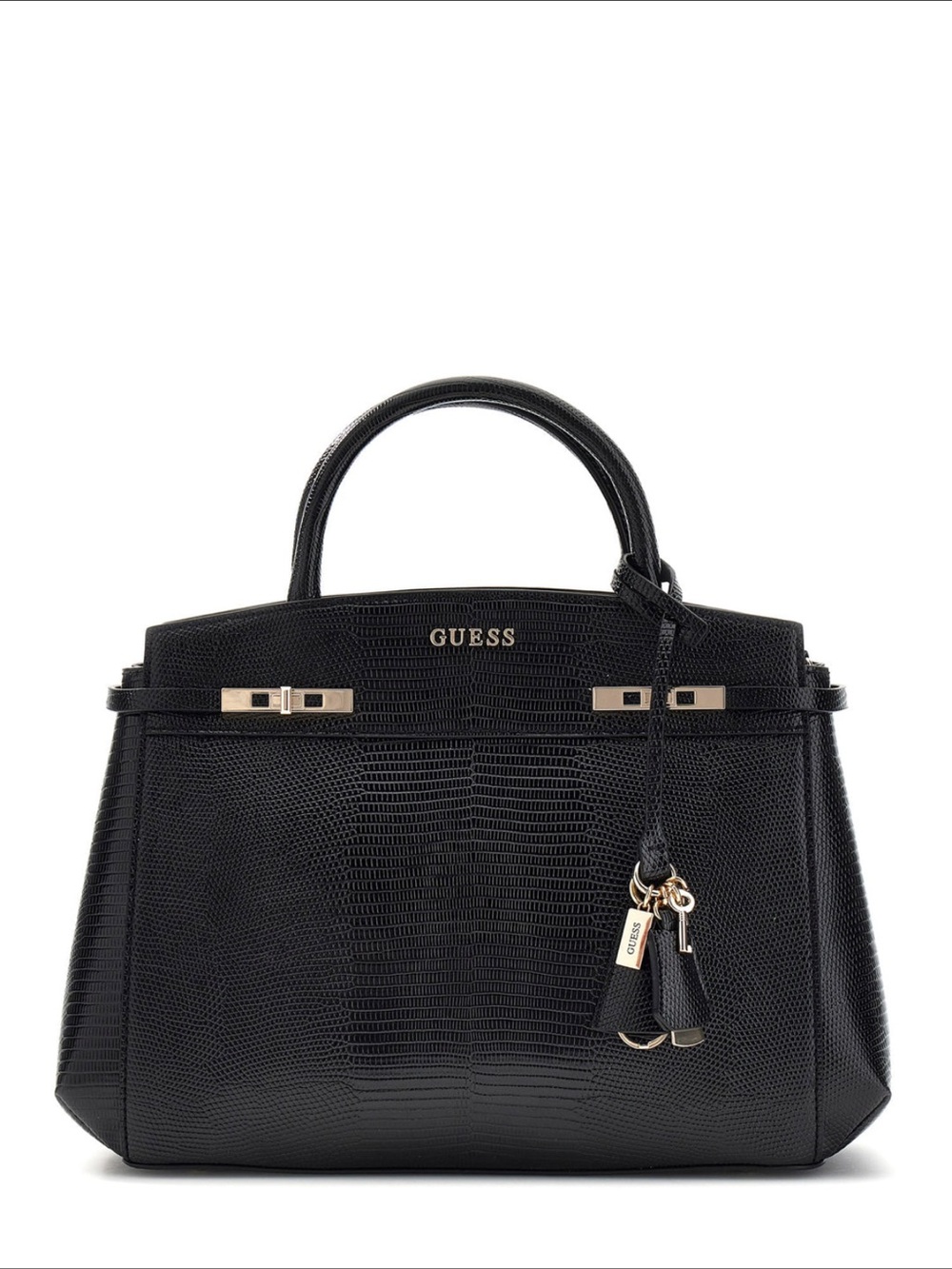 GUESS Melinda Python Black Satchel LIKE NEW